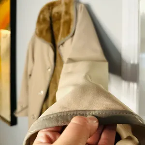 Vintage COUNTRY PACER 80s Faux Fur Brown Lined Turn Button Trench Coat Size M thumbnail 2