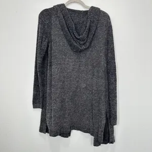Barefoot Dreams CozyChic Luxe Size M Dark Grey Cozy Loungewear Hooded Open Front thumbnail 2