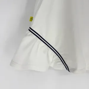 L’Oeuf Poché‎ Baseline Tennis Skort White with Navy Trim Size Small thumbnail 3
