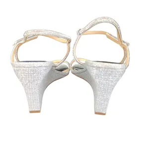 Badgley Mischka Unity Wedge Heels Womens Silver Embellished Strappy Sandals 10‎ thumbnail 6