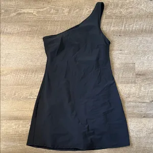 Abercrombie Fitch Black One Shoulder Traveler Mini Dress w/ Skort Size S thumbnail 1