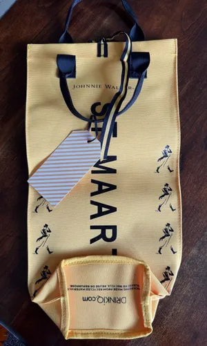 Johnnie Walker St. Maarten Yellow Tote Bag with Gift Tag thumbnail 1