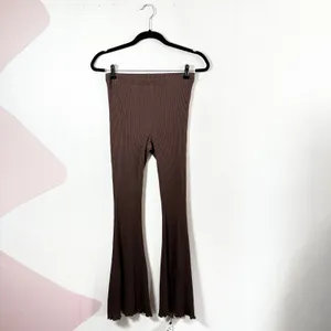 Aerie Kick-It Ribbed‎ High Waisted Super Flare Pants Size Small Pull On Lounge thumbnail 2