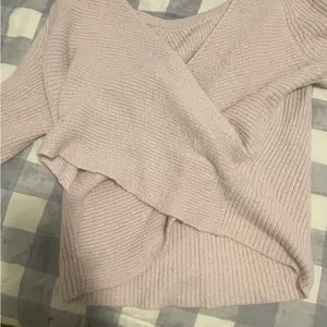 Lilac colored aerie cross back sweater thumbnail 3