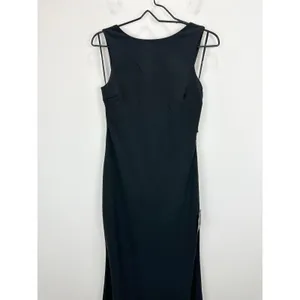 Lulus Love In Your Eyes Black Knotted Mermaid Maxi Dress Formal Medium NWT thumbnail 6