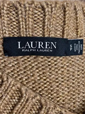 Lauren Ralph Lauren Gold Metallic V-Neck Sweater Women’s S Holiday thumbnail 6