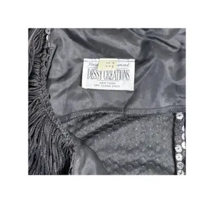 Vintage Dessy Creations Sequin Dress Fringe Flapper Black Size 8 thumbnail 6