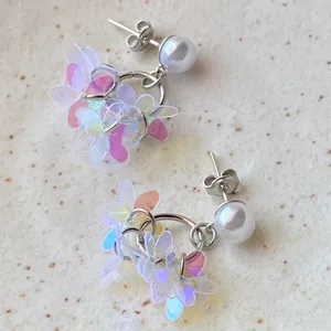 Handmade fairy cute unique style dangle earrings🩵 thumbnail 5
