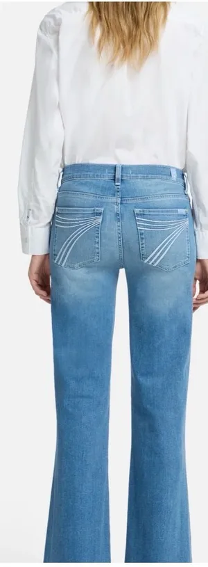 7 For All Mankind Tailorless Dojo Jeans Flare Leg Trouser Size 26 thumbnail 1