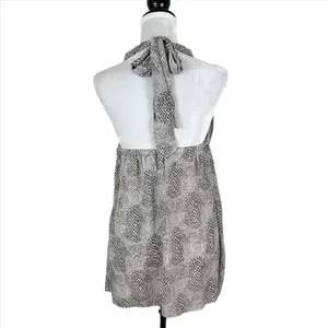 NWT Anthropologie Drew Silk Python Print Drape Front Halter Tunic Top Size XS thumbnail 2