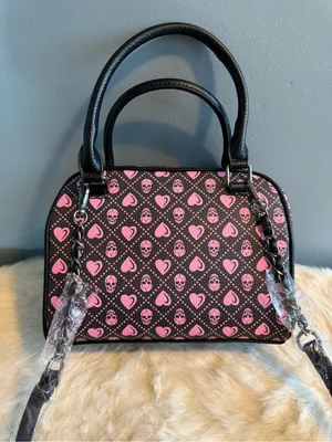 Ed Hardy Vegan Leather Skull Satchel Crossbody thumbnail 6