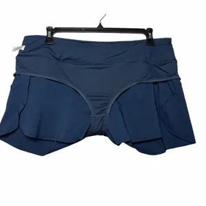 Athleta Ready Set Go Running Shorts Women XL Teal Blue Lined Zip Pocket thumbnail 7