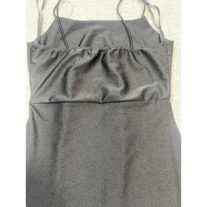 Elegant Black Strapless Bodycon Dress with Side Slit Size S thumbnail 7