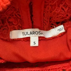 Tularosa revolve red lace pom pom shift mini dress women’s size small thumbnail 12