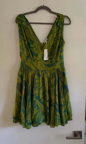 Poupette St. Barth Green Forest Mini Dress thumbnail 1