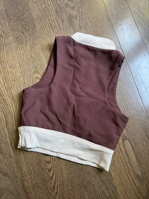 Wilo The Label athletic crop top 1/2 zip sports bra size small thumbnail 5