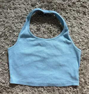Pale Blue Halter Neck Top Size M thumbnail 1