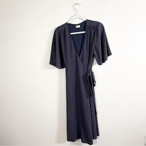 Aritzia Wilfred Allie Wrap Dress Dark Gray Small thumbnail 2