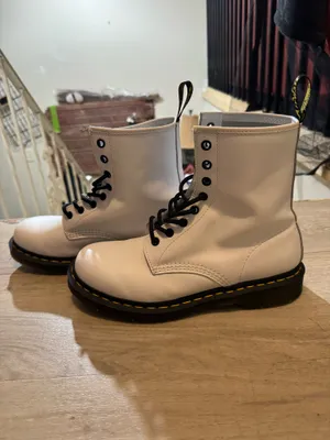 White Dr. Martens Boots 1460 thumbnail 6