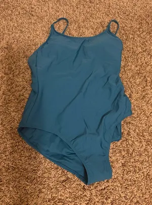 Quince Italian Cami One-Piece Swimsuit Medium Lagoon Teal Blue NEW NWT Polyamide thumbnail 1