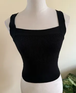 Abercrombie & Fitch Black Ribbed Sweater Tank thumbnail 1