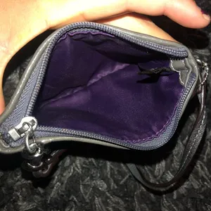 silver coach wristlet wallet key card holder thumbnail 3