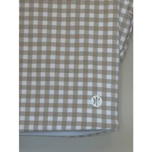 Astoria Activewear Beige Tan Gingham Check Long Sleeve Workout Gym Crop Top S thumbnail 5