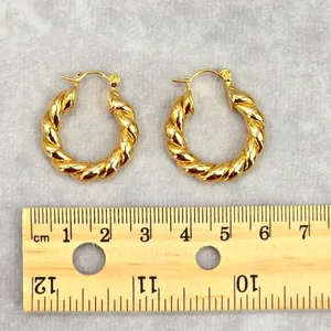 Gold Thick Spiral Hoop‎ Hook Dangle Fashion Jewelry Earrings JB2-92 thumbnail 2