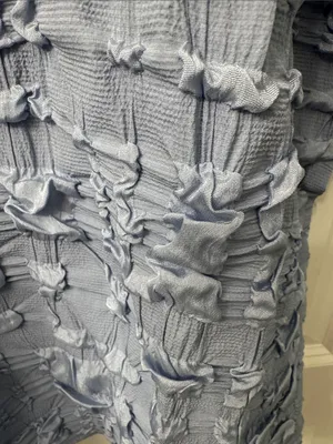 Women’s Light Blue Short-Sleeve Textured Shirt thumbnail 5