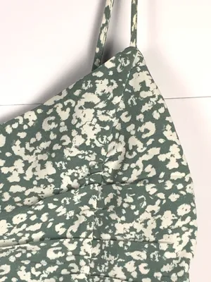 Abercrombie Fitch Womens S Sage Green Ruched Mini Dress Bodycon Party Y2K thumbnail 6