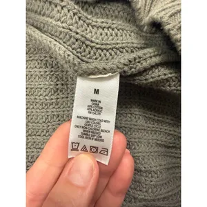 Aeropostale Women's M Khaki Green Chunky Knit Open Front Cardigan Sweater thumbnail 3