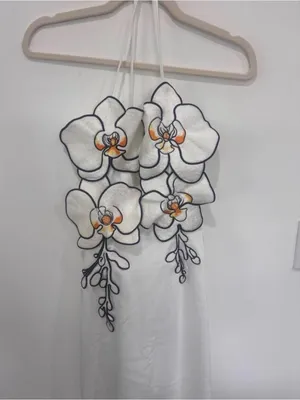 JW PEI Orchid Embroidered Dress - White/Black thumbnail 4