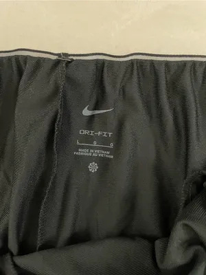Nike Dri Fit 5” Women's Black Athletic Shorts with Swoosh Fold Over Waist Logo L thumbnail 12