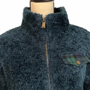 Pendleton Women's Blue Deep Pile Sherpa Teddy Jacket Sz M Cozy Fuzzy Winter thumbnail 3