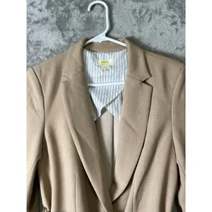 Maeve Pleated Back Belted Blazer Beige Tailored Career Office Jacket Size Small thumbnail 4