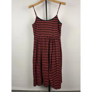 J. Crew Red Black Sleeveless Derby Striped Linen‎ Blend Cocktail Dress Size 0 thumbnail 6