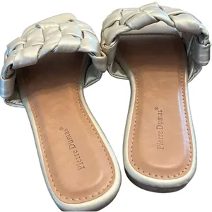 Pierre Dumas‎ Women's Gold Braided Slide Sandals Size 7.5 Casual Summer thumbnail 5