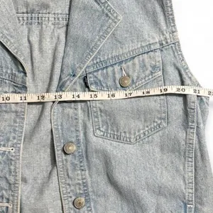 Vintage Levi's 76905-5611 Big W Black Tab Denim Vest Women's‎ L 90s Light Wash thumbnail 5