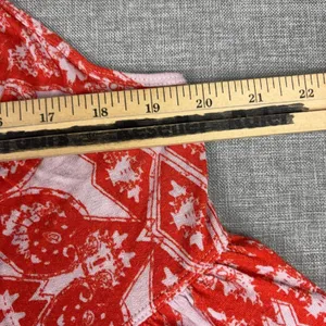 Free People Tank Tunic Womens M Red Paisley Halter Keyhole Lightweight thumbnail 7