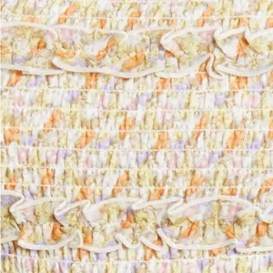 NWT ASTR THE LABEL Floral Smocked Peplum Top in Orange Purple Multi Sz. M thumbnail 7