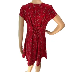 Band of Gypsies Red Floral Mini Dress Sz M thumbnail 4