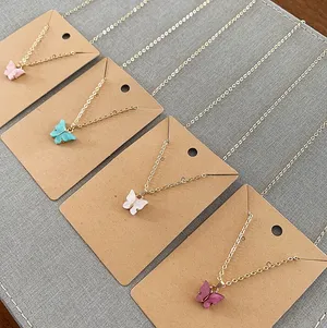 White Butterfly Necklace 14k Gold thumbnail 6