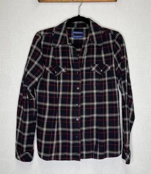 Pendleton | Black Plaid Button Up Top‎ Medium thumbnail 1