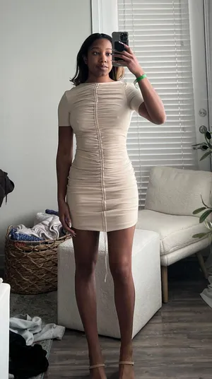 Meshki Tan Bodycon Dress thumbnail 1