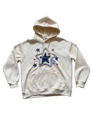 Aelfric Eden Denim Star Hoodie Oversized Sweatshirt Sweater Women's Size Medium thumbnail 5