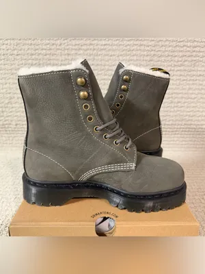 Dr Martens 1460 Pascal Bex Faux Fur Lined Boot Sz US 8 Gunmetal color thumbnail 6