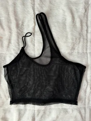 Mesh Crop Top Black thumbnail 2