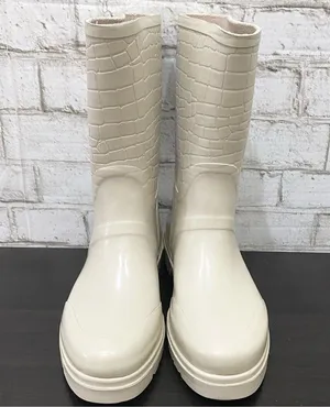 MICHAEL Michael Kors Beige Sand Textured Rubber Lugged Soles Rain Boots Size 8 thumbnail 4