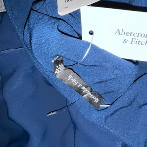 Abercrombie & Fitch Draped High-Neck Shell Midi Dress in Blue Size XS NWT thumbnail 15