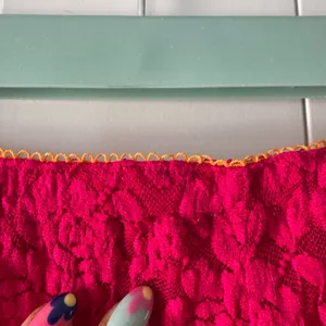 Free People Bright Pink Wide Leg Lace Pants thumbnail 4